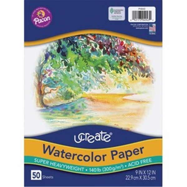 Pacon 9 x 12 in. 140 lbs UCreate Watercolor Paper PACP4943